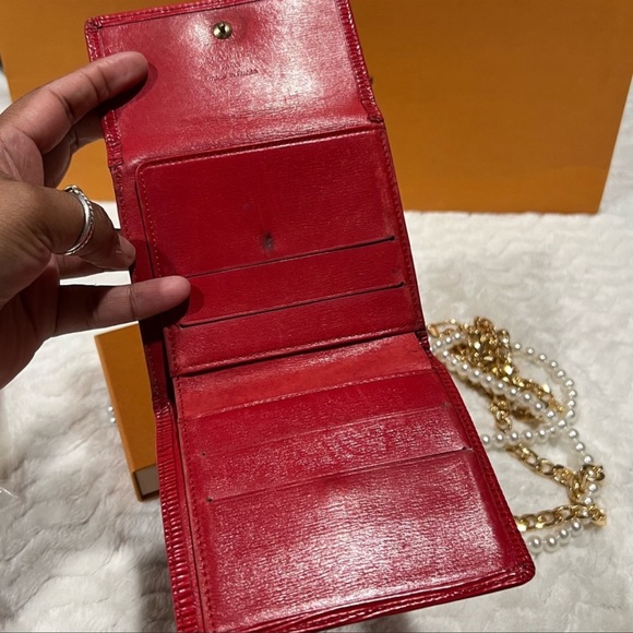Authentic Louis Vuitton Red Epi Wallet - Picture 9 of 11
